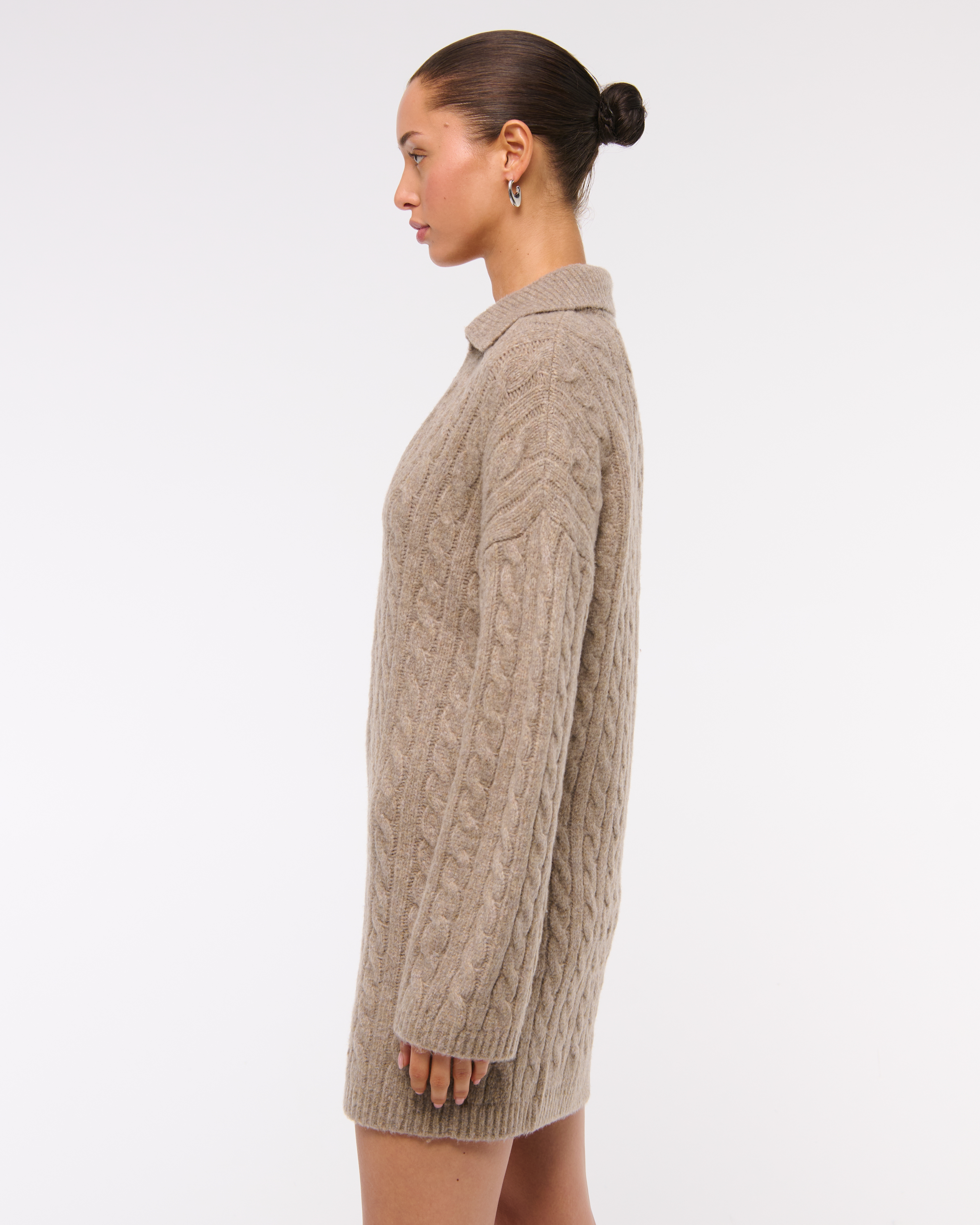 アバクロ レディース Abercrombie＆Fitch 正規品 Vネックセーター CABLE SWEATER DRESS Women's Long-Sleeve V-Neck Maxi Sweater Dress | Women's