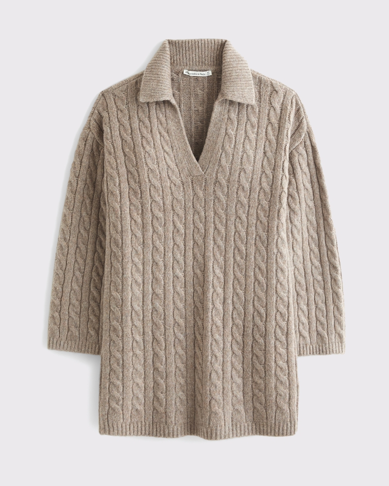 アバクロ レディース Abercrombie＆Fitch 正規品 Vネックセーター CABLE SWEATER DRESS Abercrombie&Fitch アバクロ レディース Abercrombie＆Fitch