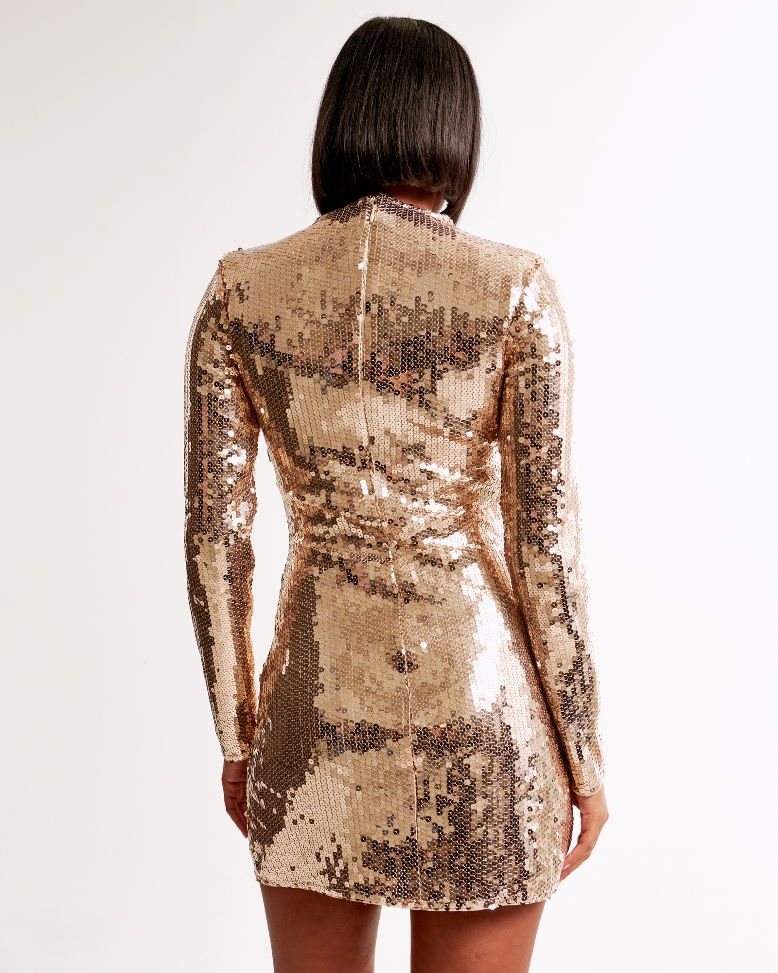 The A&F Paloma Long-Sleeve Sequin Mini Dress