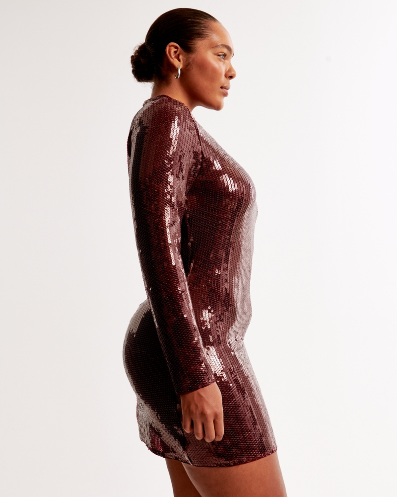 The A&F Paloma Long-Sleeve Sequin Mini Dress