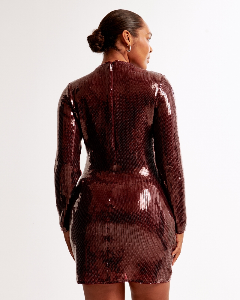The A&F Paloma Long-Sleeve Sequin Mini Dress