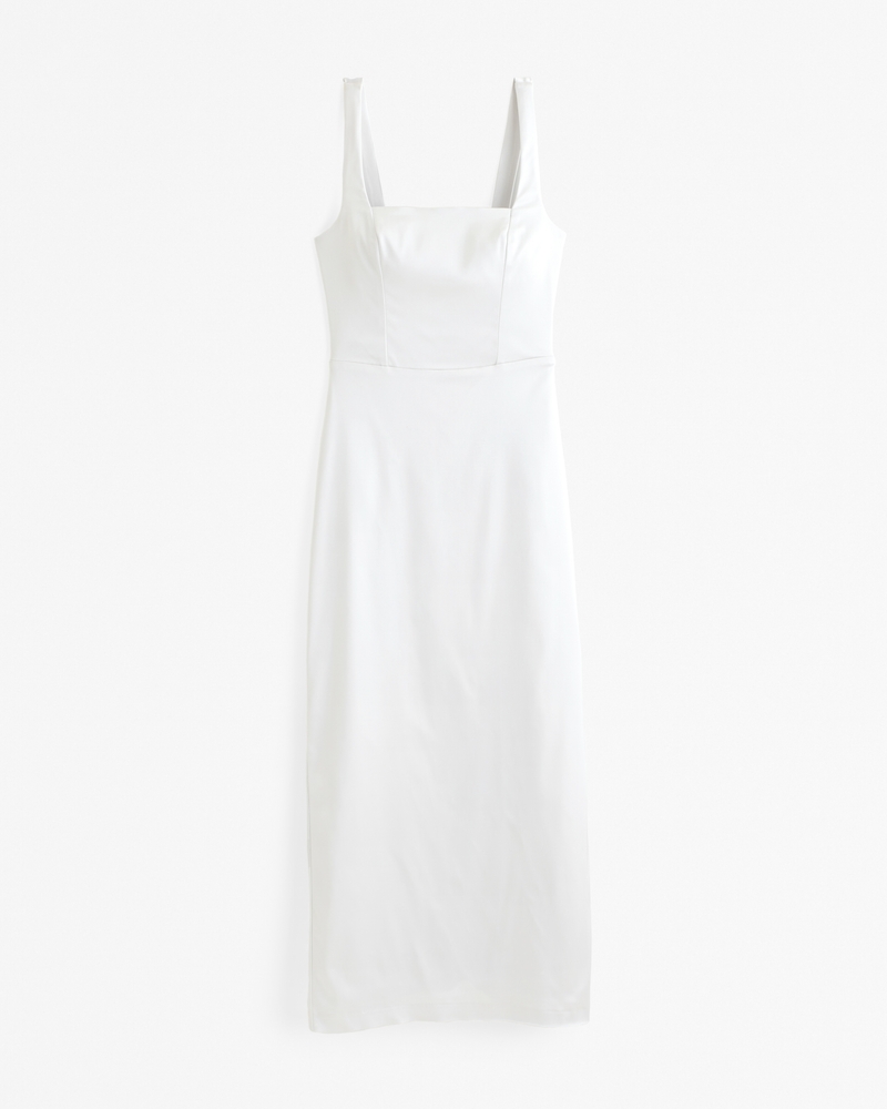 Sculpting Stretch Satin Midi Dress