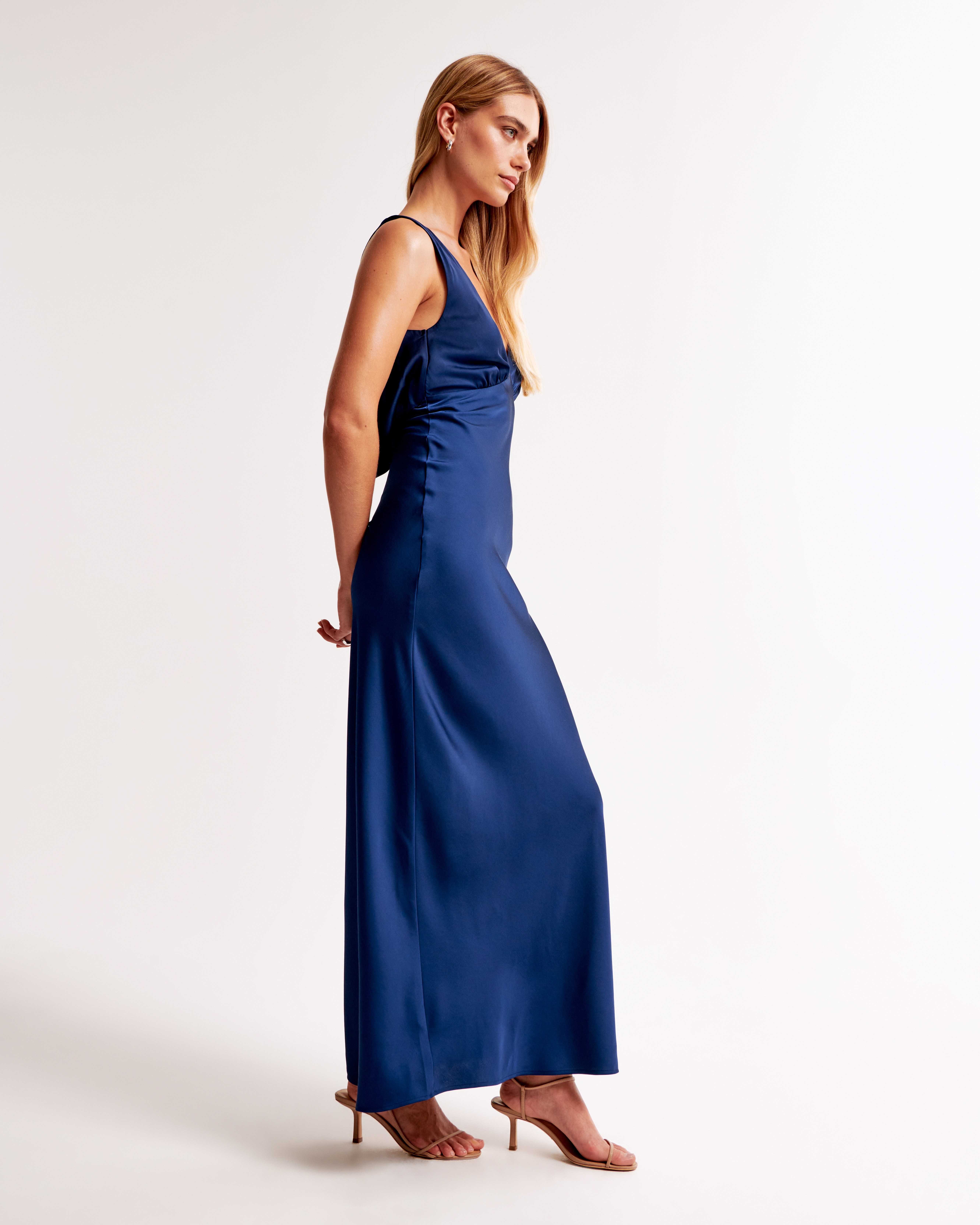 Women s Plunge Cowl Back Maxi Dress Women s Clearance Abercrombie