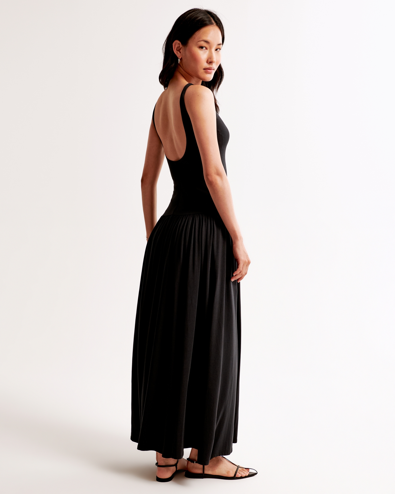 Knit Drop-Waist Maxi Dress