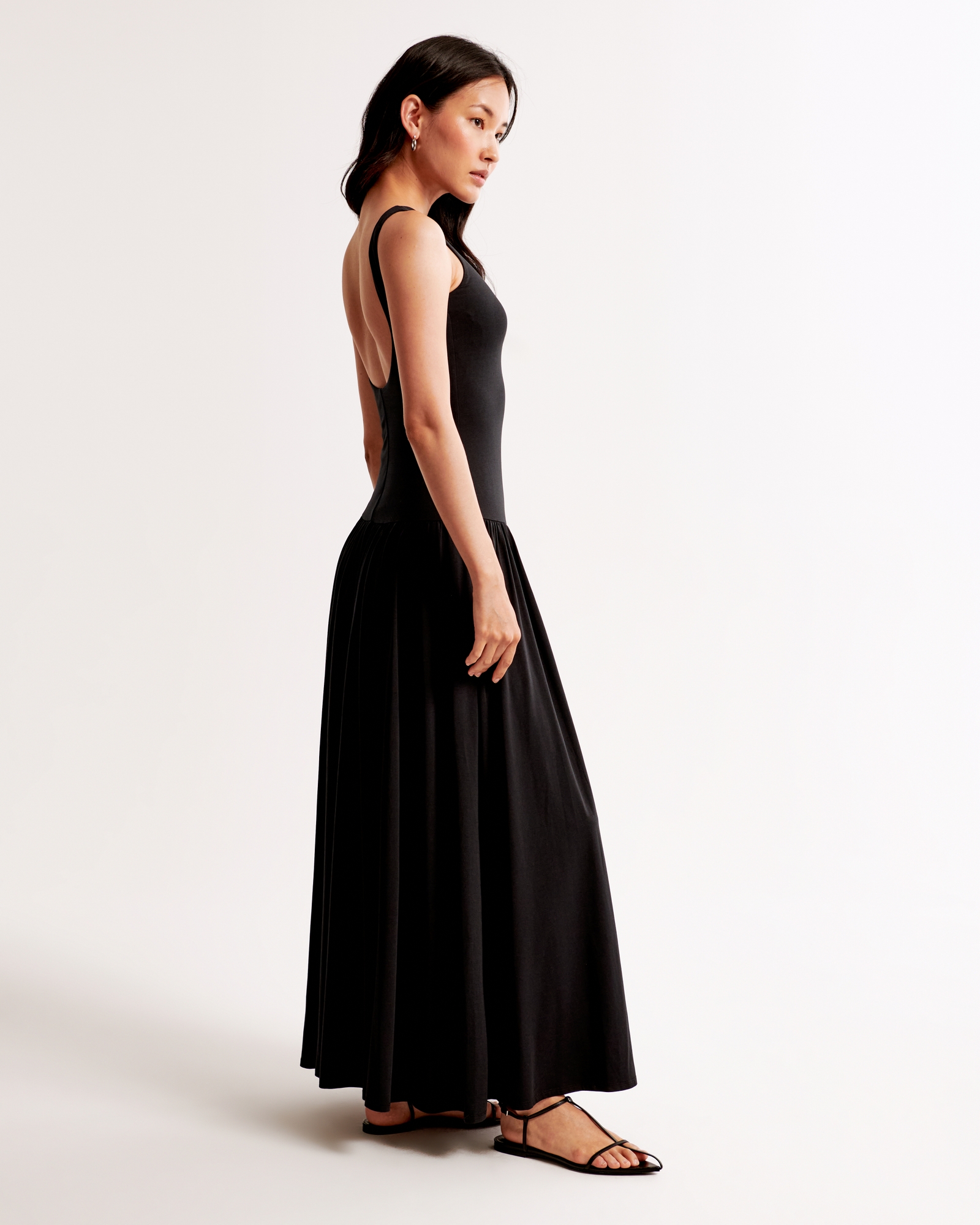 Knit Drop-Waist Maxi Dress