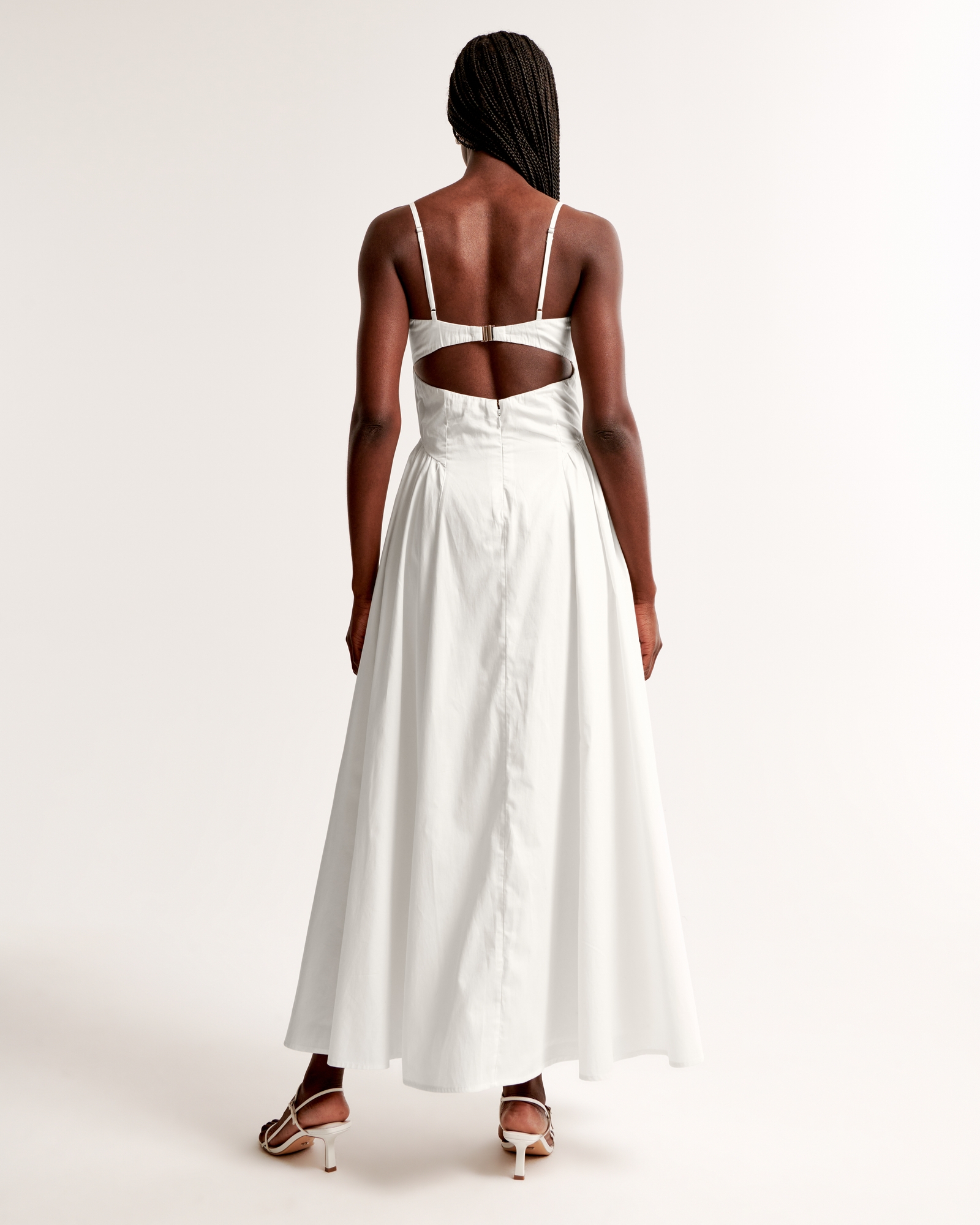 Dipped-Waist Sweetheart Maxi Dress