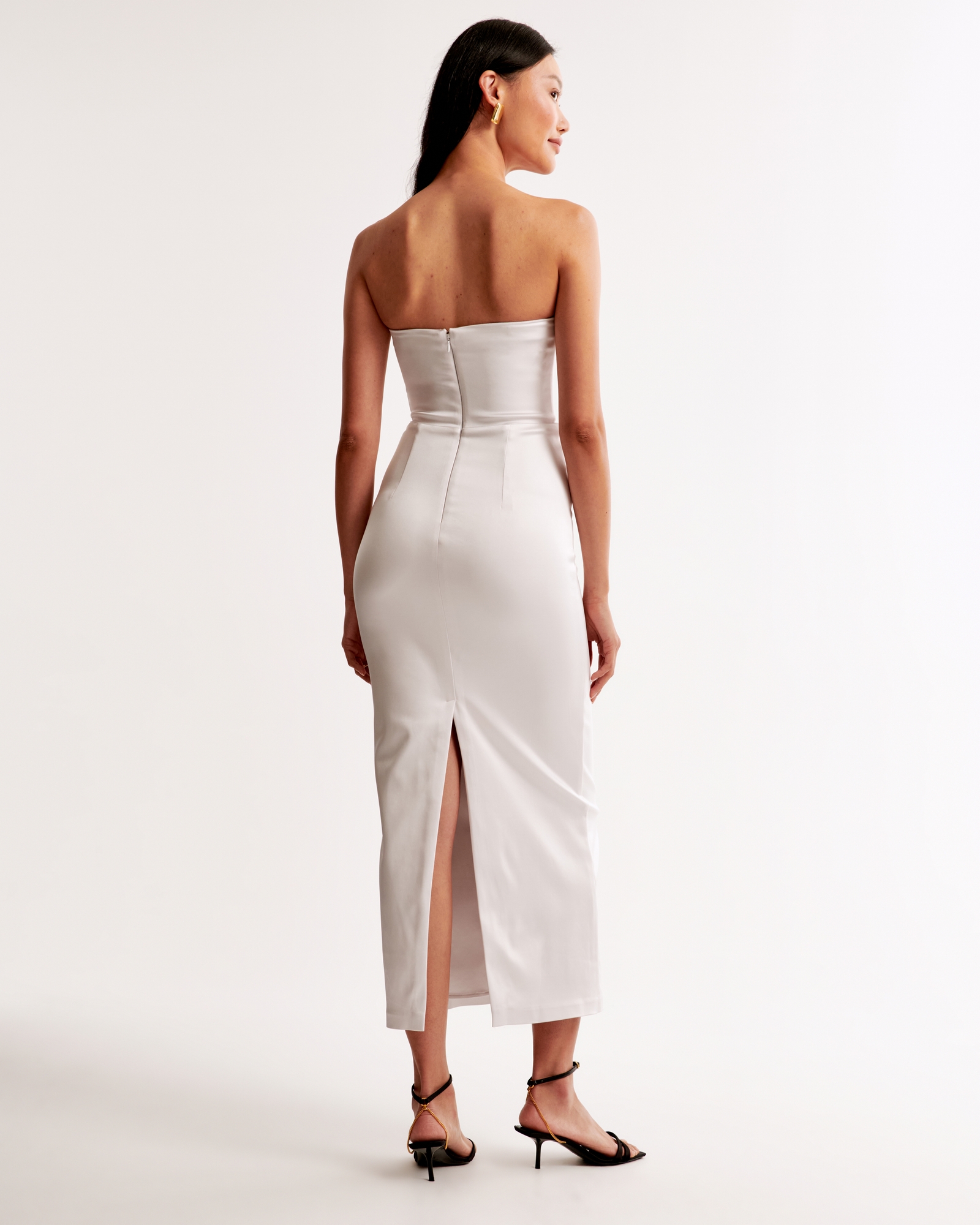 Strapless Satin Sculpt Maxi Dress