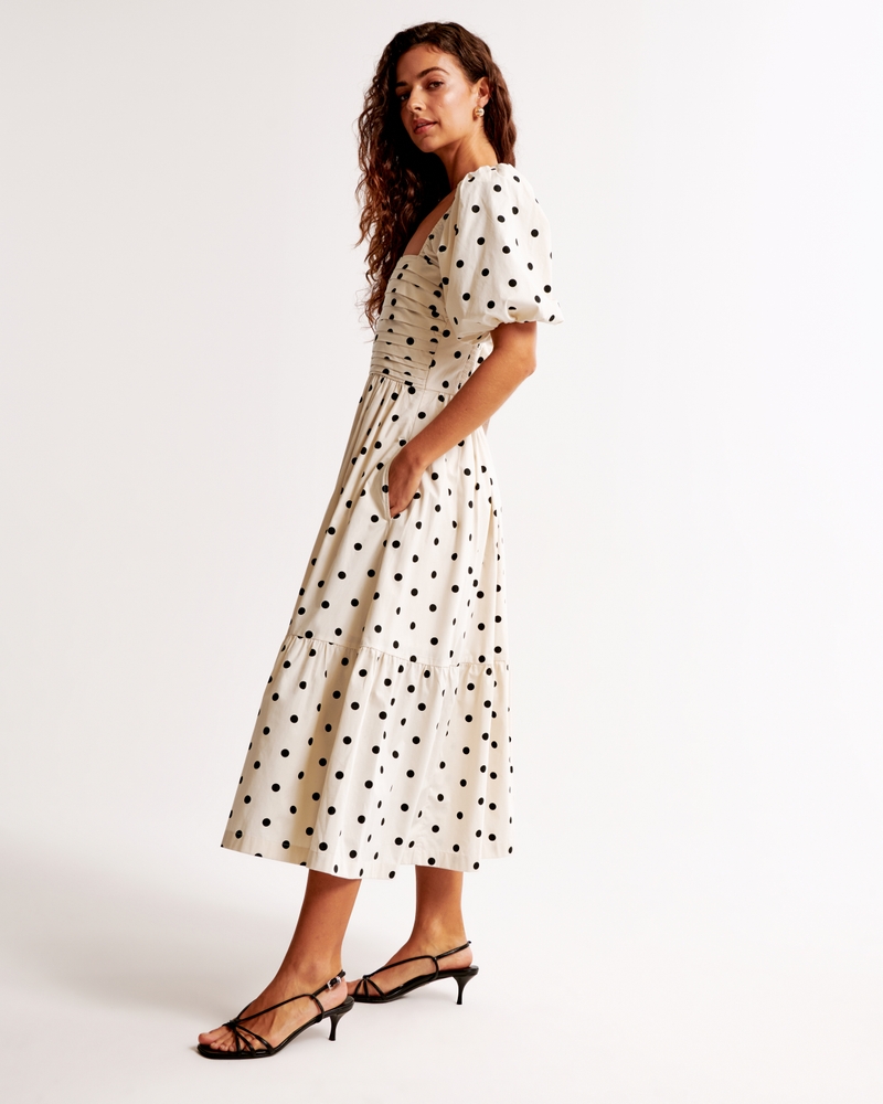 The A&F Emerson Poplin Puff Sleeve Midi Dress