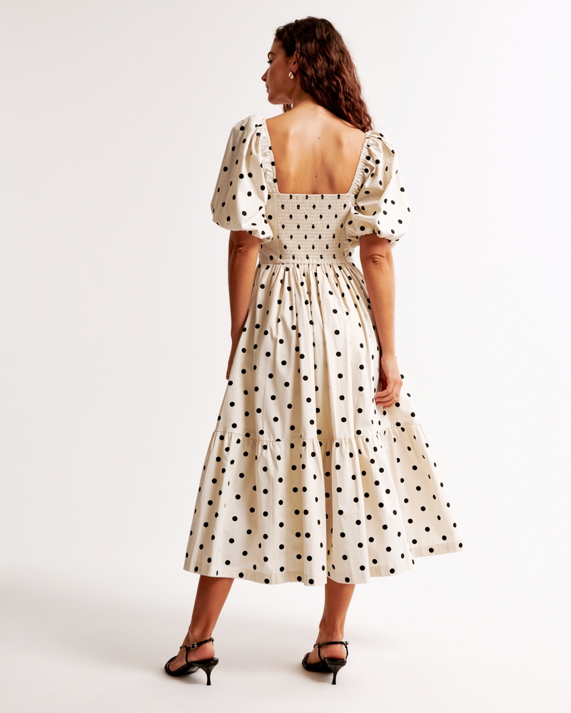 The A&F Emerson Poplin Puff Sleeve Midi Dress