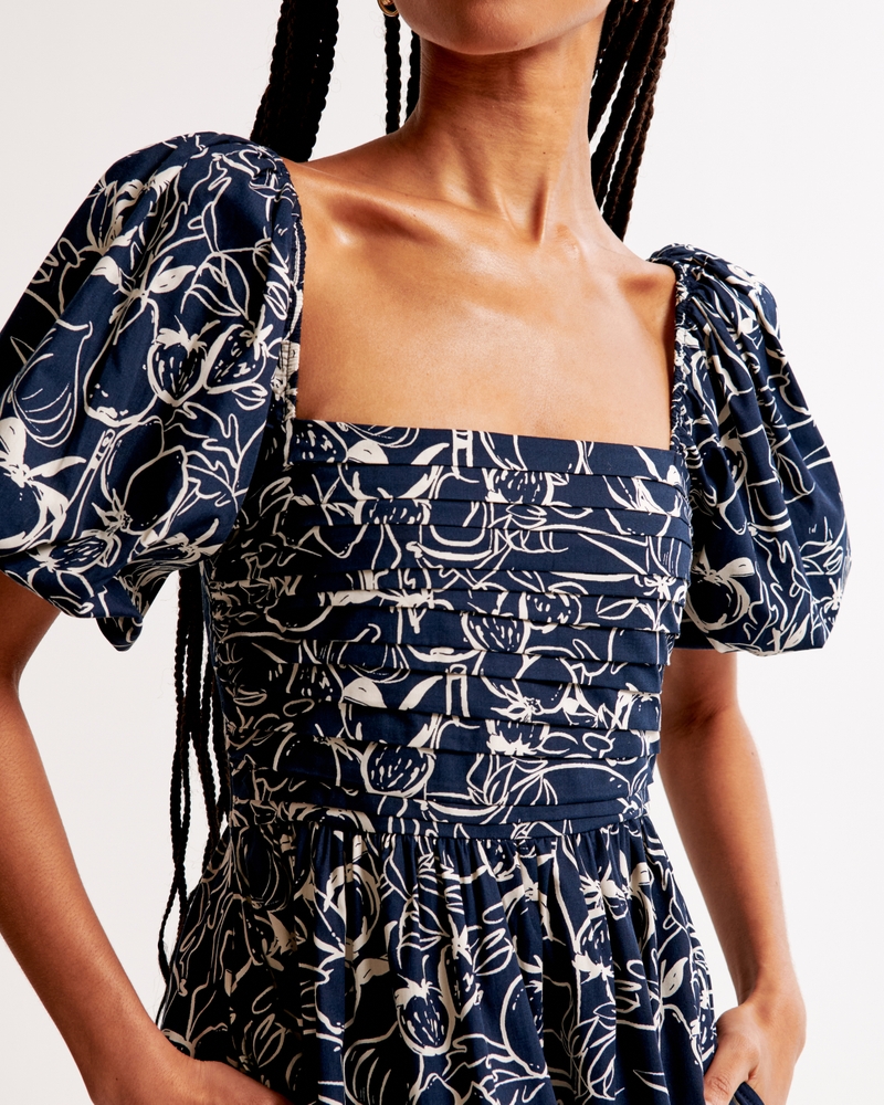 The A&F Emerson Poplin Puff Sleeve Midi Dress