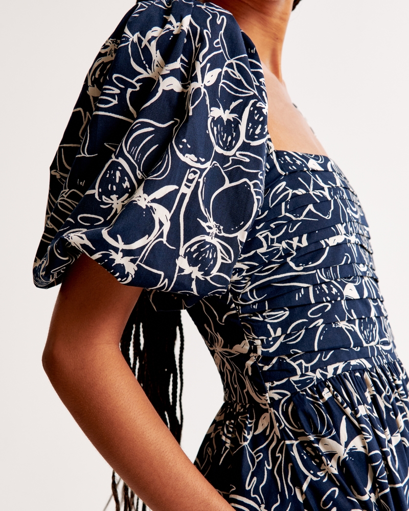 The A&F Emerson Poplin Puff Sleeve Midi Dress