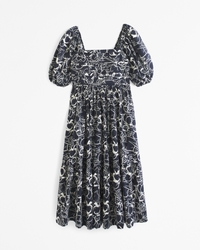 The A&F Emerson Poplin Puff Sleeve Midi Dress