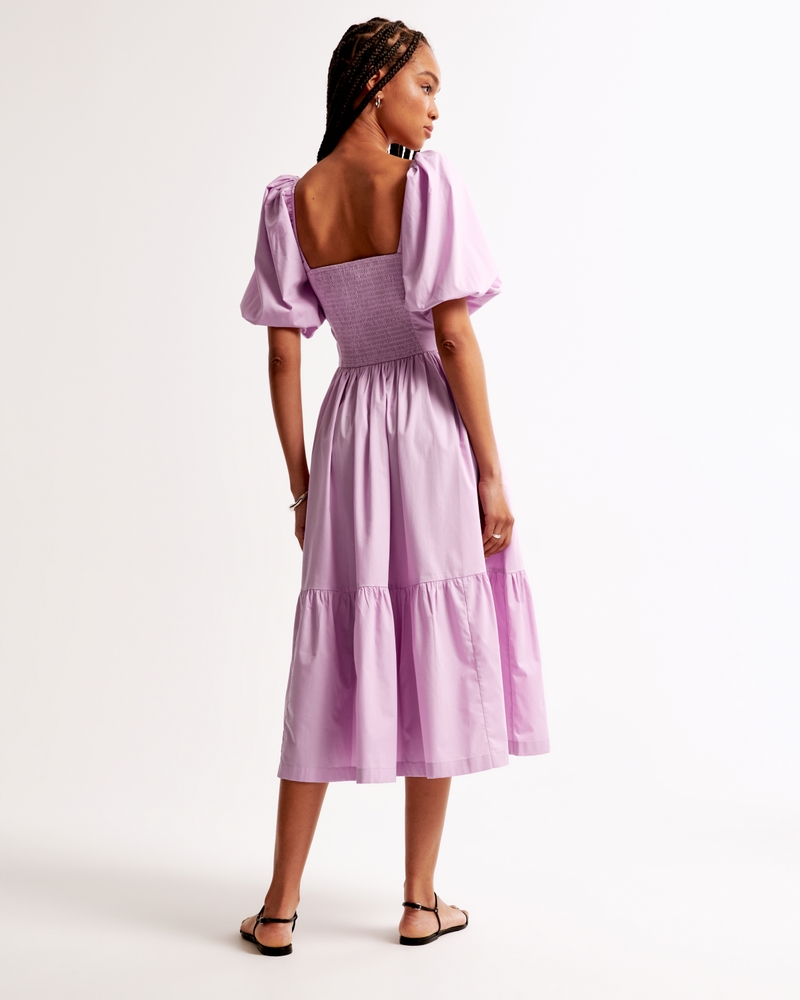 The A&F Emerson Poplin Puff Sleeve Midi Dress