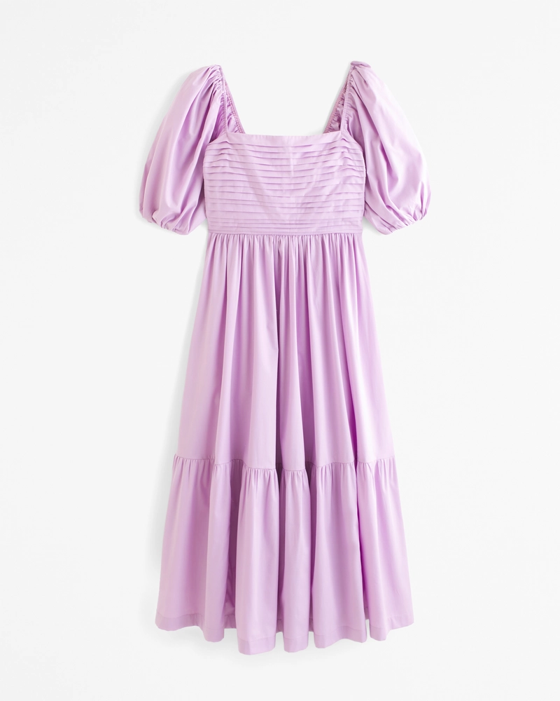 The A&F Emerson Poplin Puff Sleeve Midi Dress