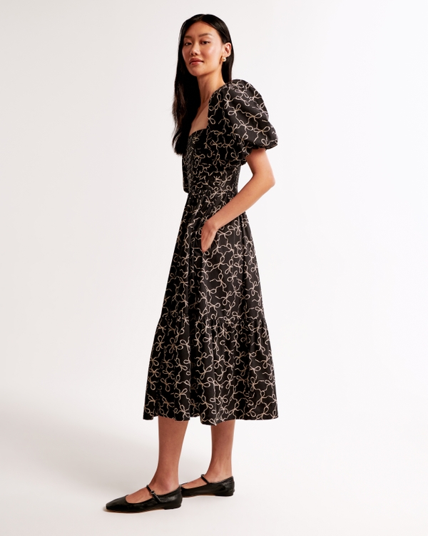 The A&F Emerson Poplin Puff Sleeve Midi Dress