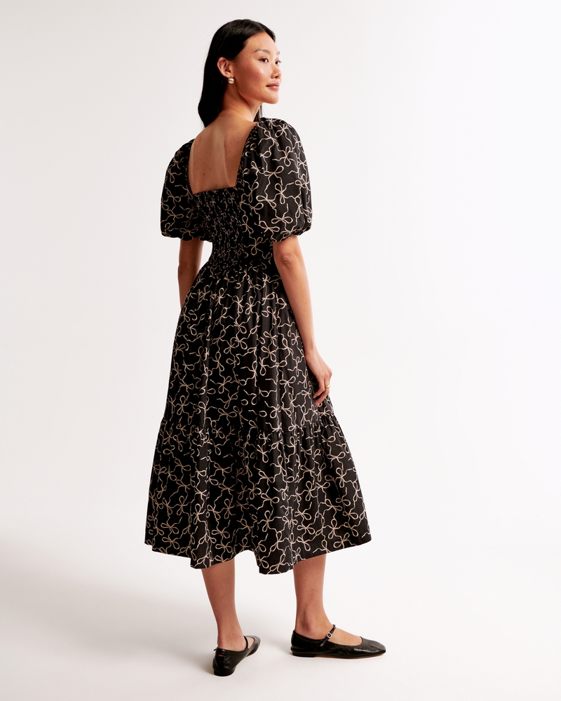 The A&F Emerson Poplin Puff Sleeve Midi Dress