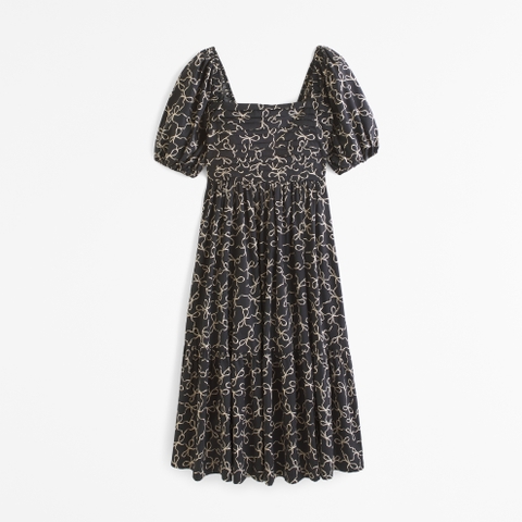 Женские платья Abercrombie & Fitch The A&F Emerson Poplin Puff Sleeve Midi Dress