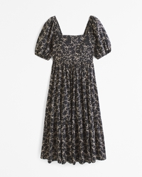 The A&F Emerson Poplin Puff Sleeve Midi Dress