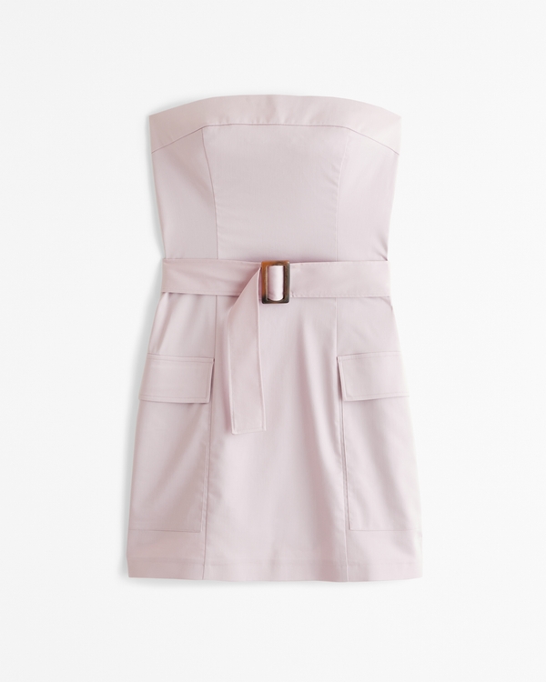 Strapless Utility Mini Dress, Light Purple view 1