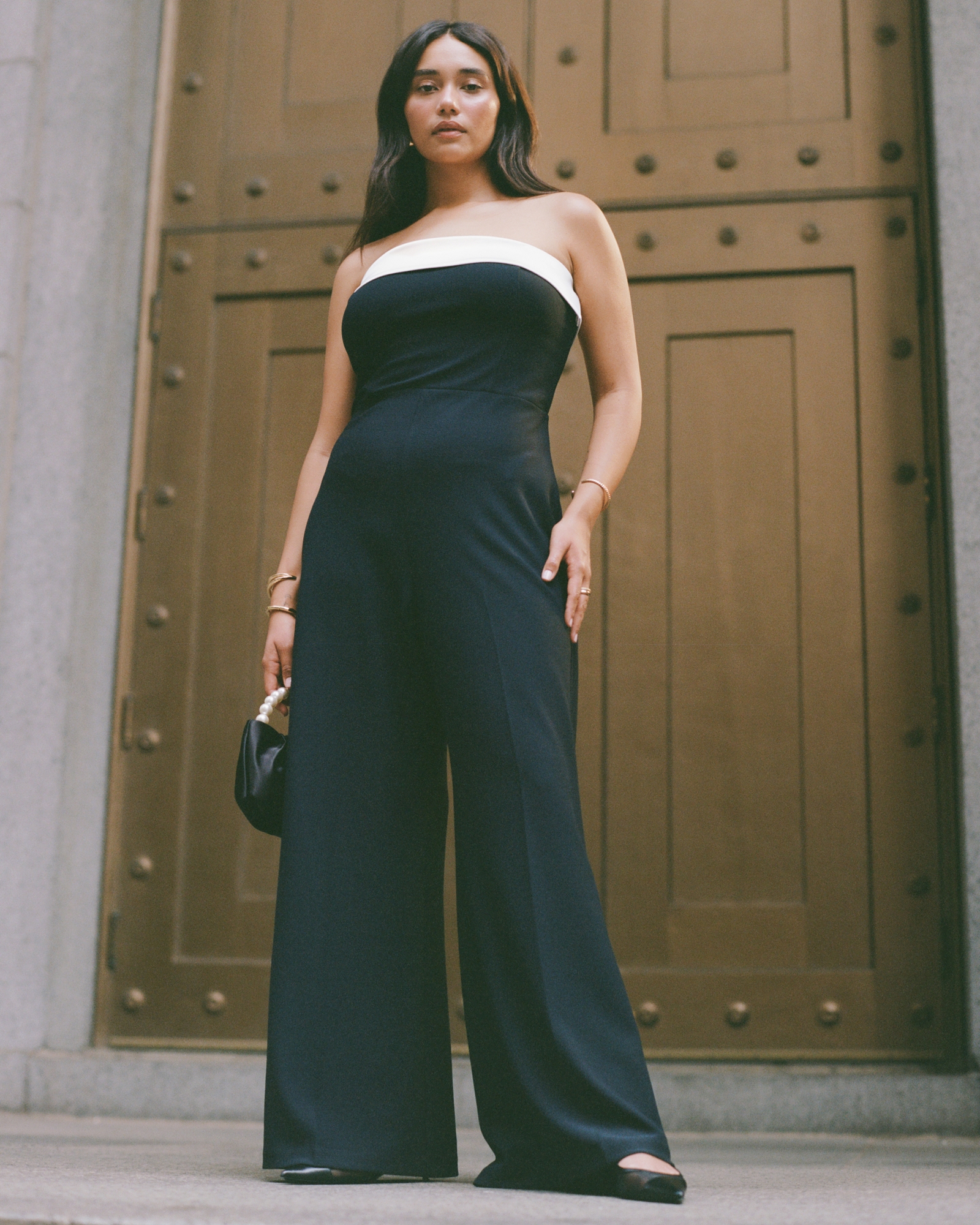 Contrast Strapless Jumpsuit