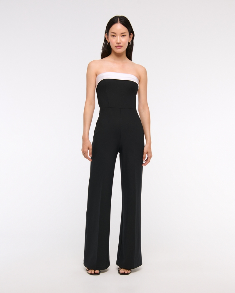 Contrast Strapless Jumpsuit