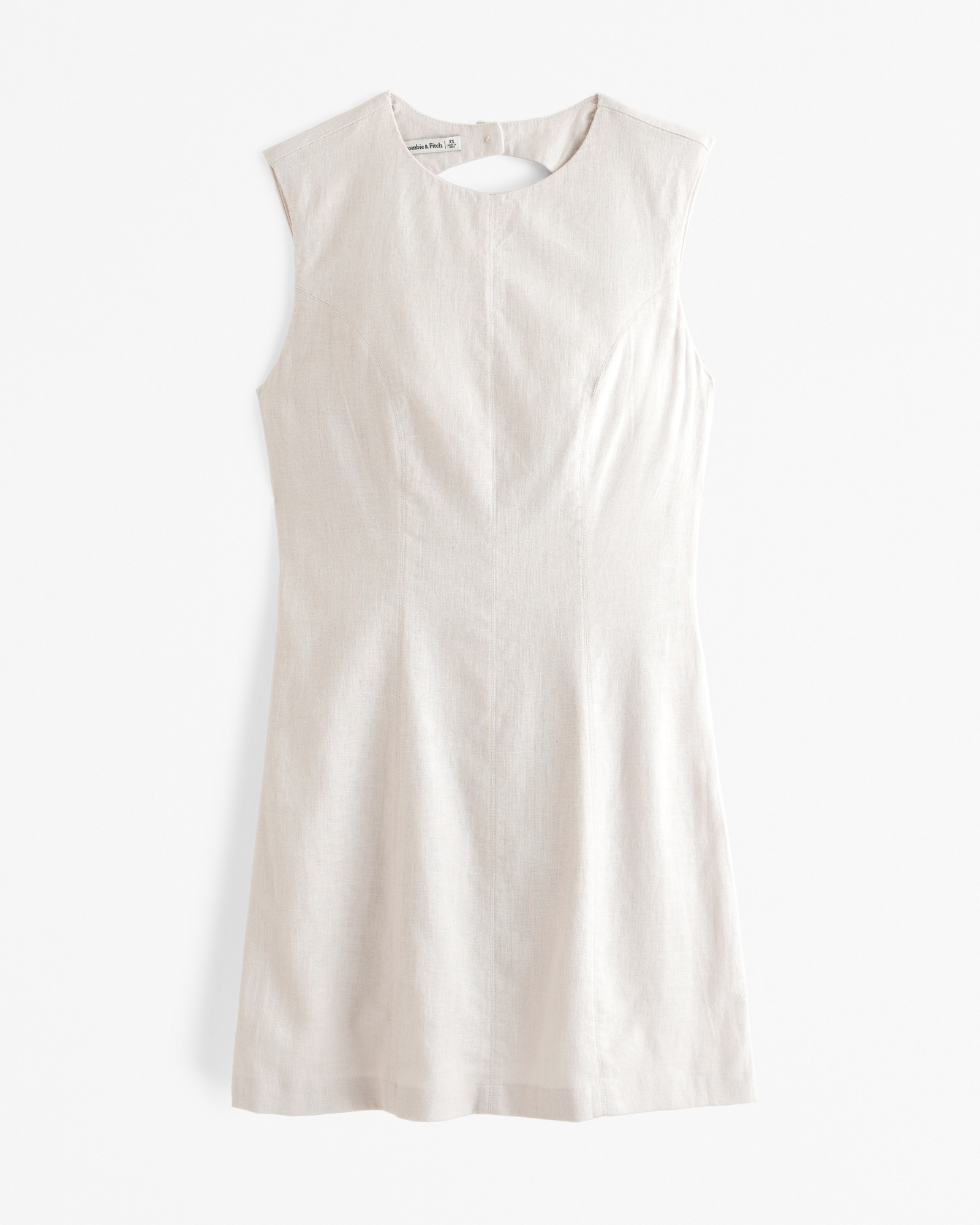 Linen-Blend Shell Mini Dress