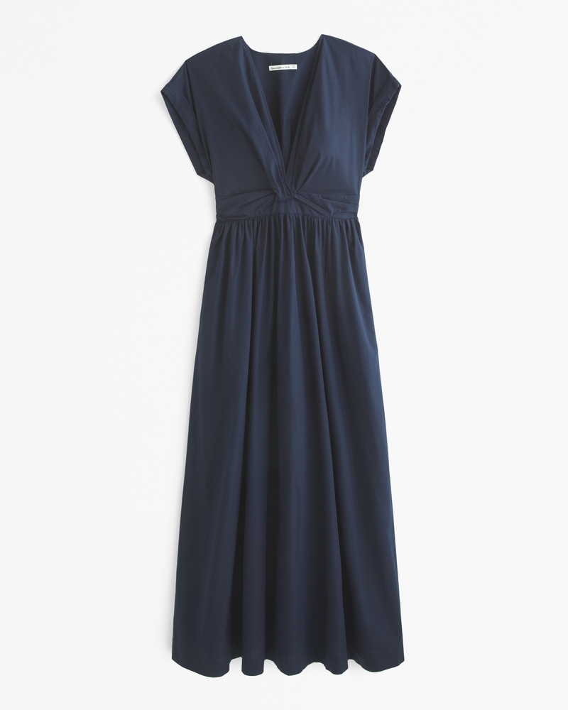 Twist-Front Midi Dress