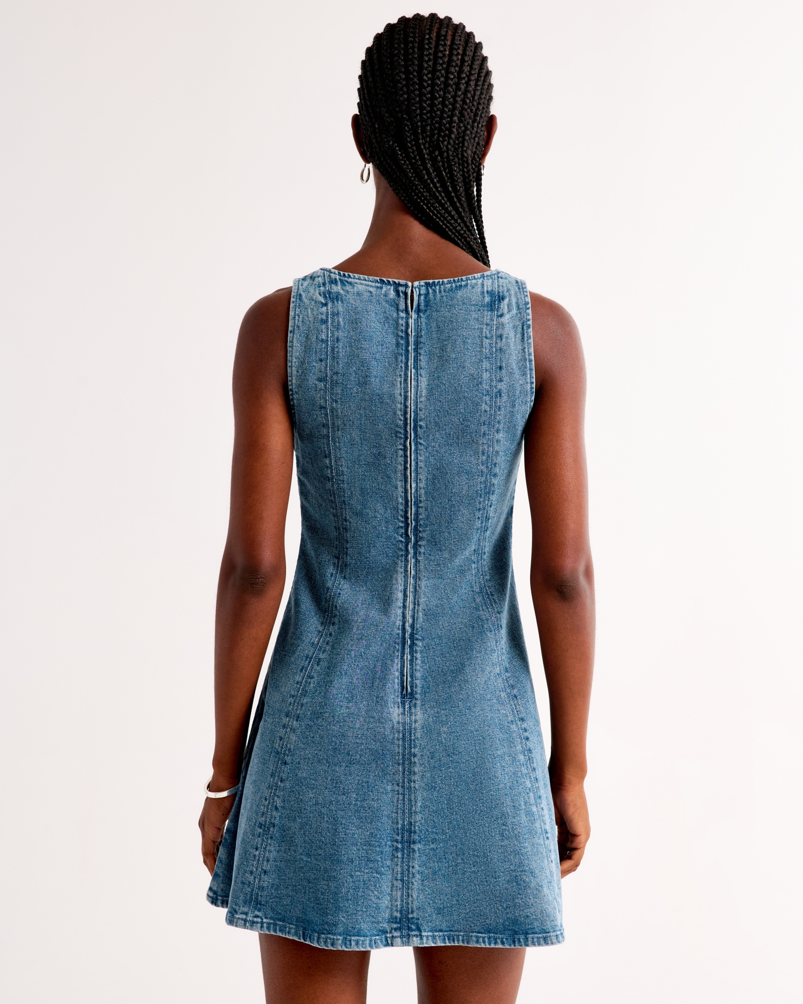 Squareneck Denim Mini Dress