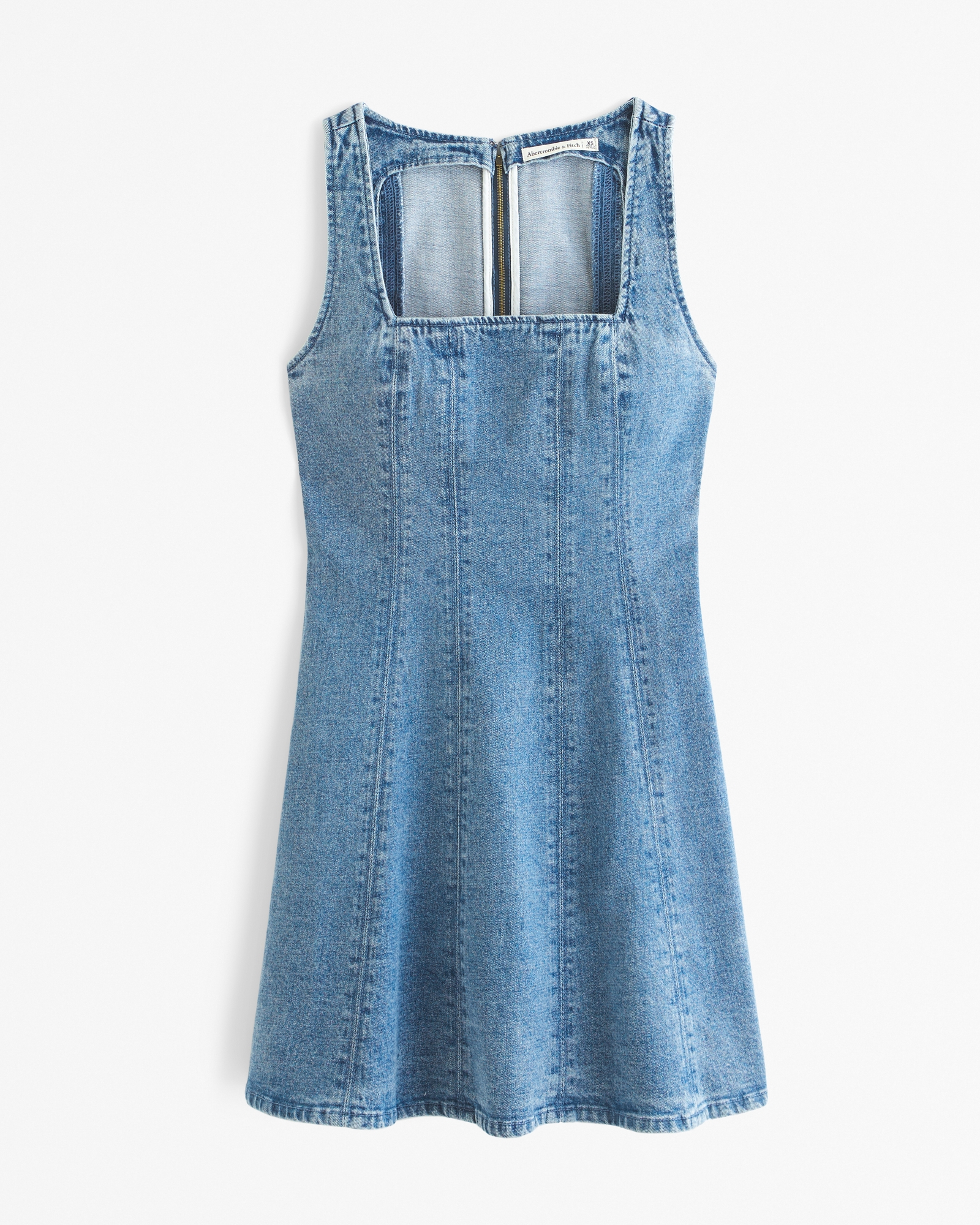 Squareneck Denim Mini Dress