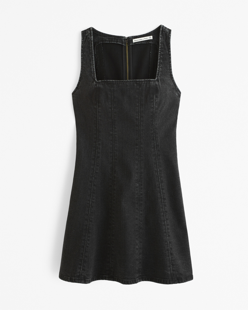 Squareneck Denim Mini Dress