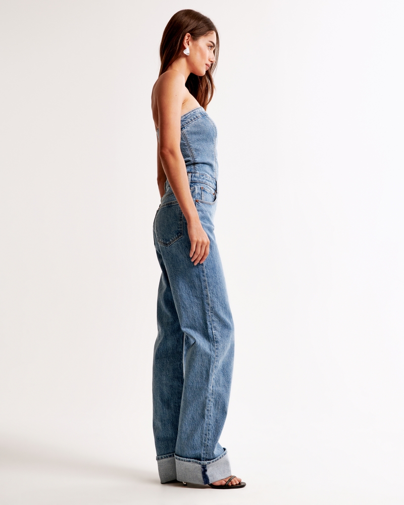 Strapless Denim Jumpsuit