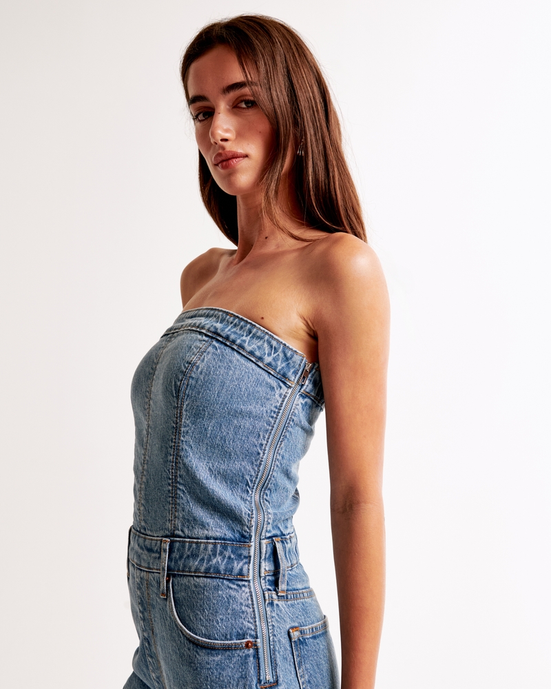 Strapless Denim Jumpsuit