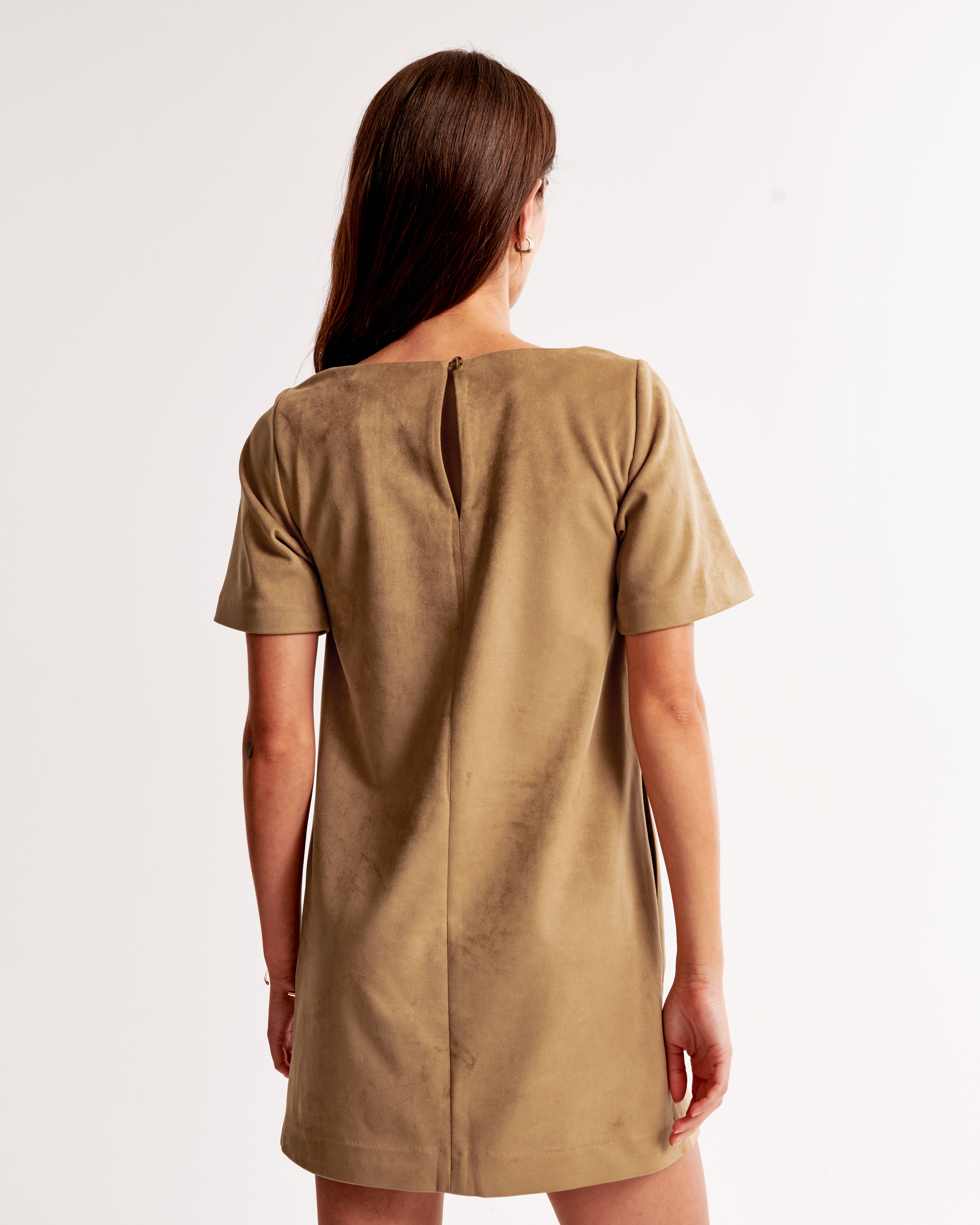 Faux Suede T Shirt Mini Dress