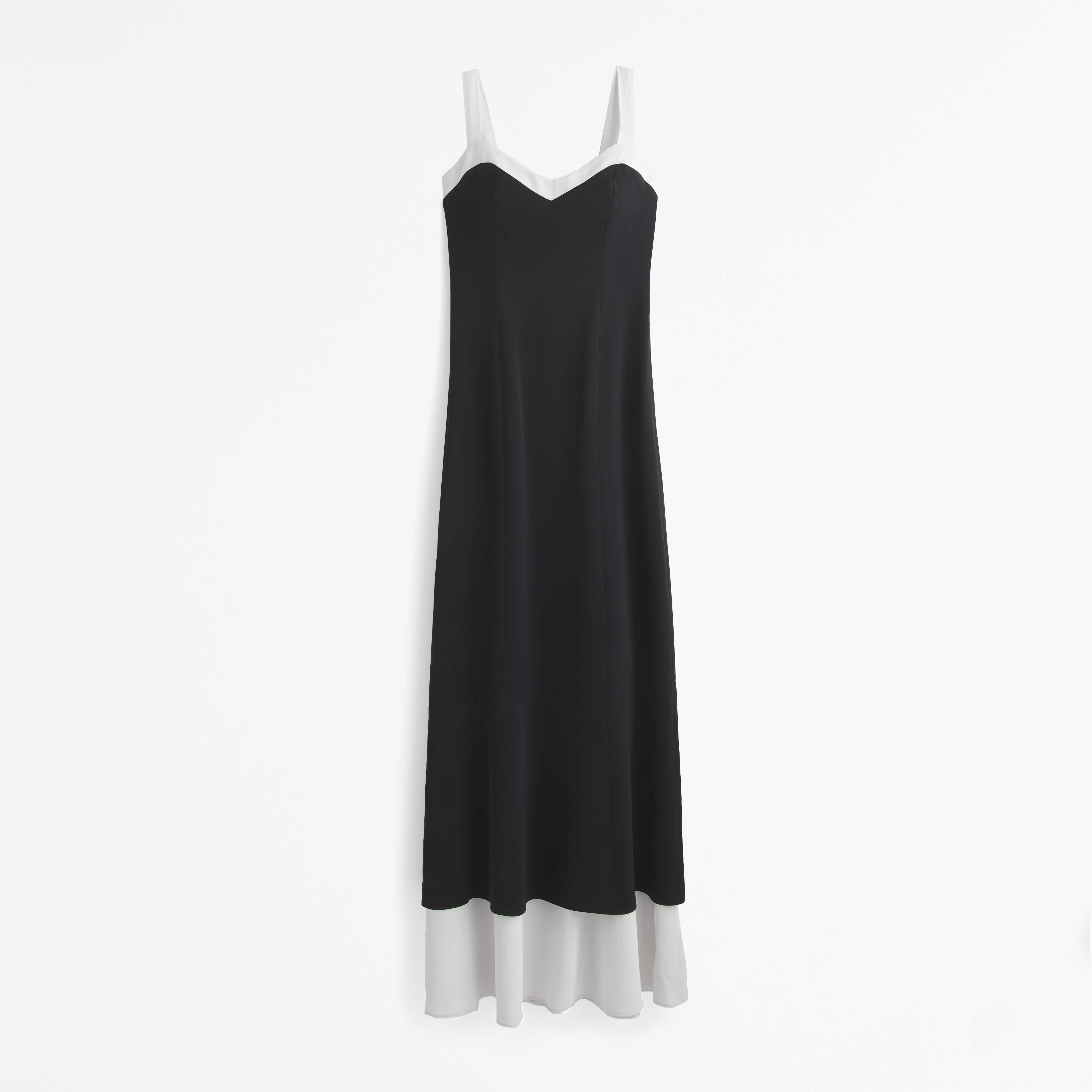 Abercrombie & Fitch The A&f Julia Slip Contrast Tie-back Maxi Dress In Black