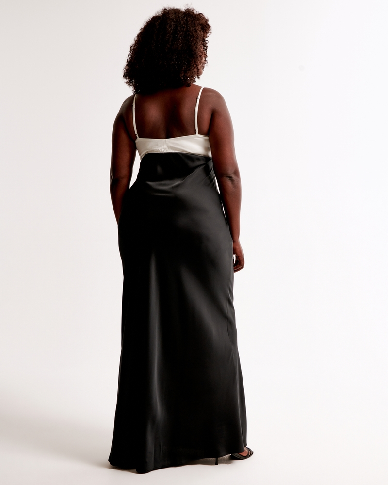 Contrast Bodice Maxi Dress