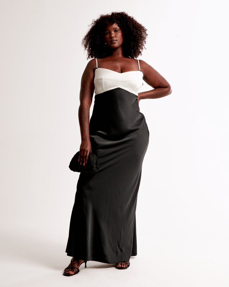 Contrast Bodice Maxi Dress