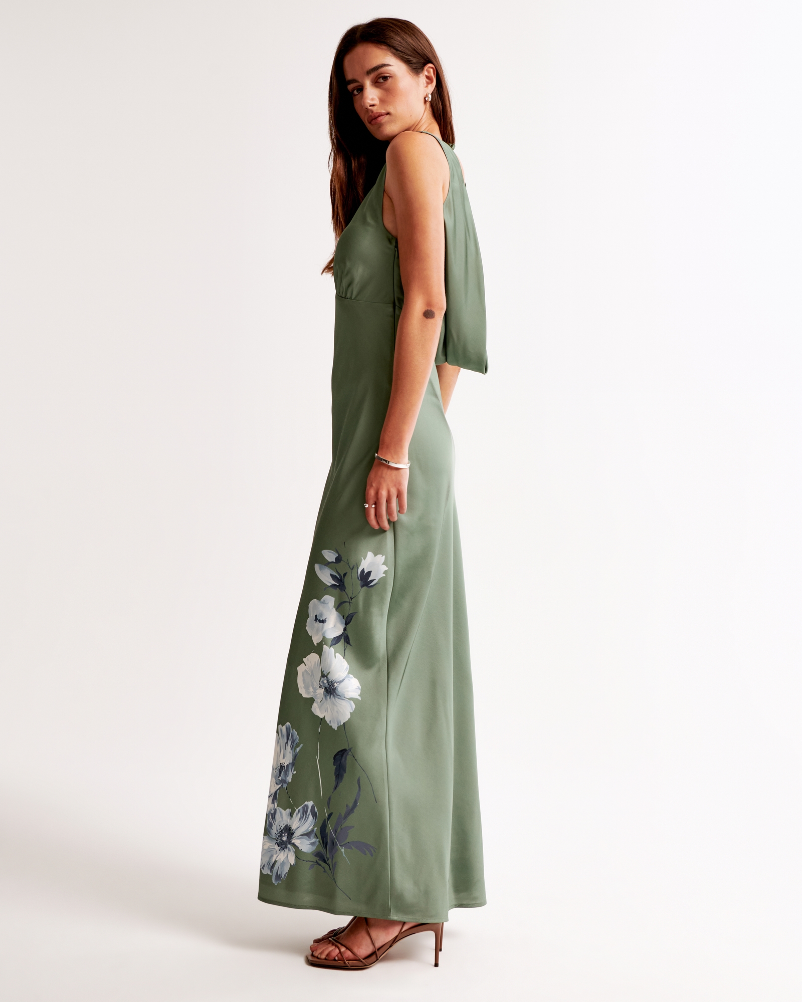 Plunge Cowl Back Maxi Dress