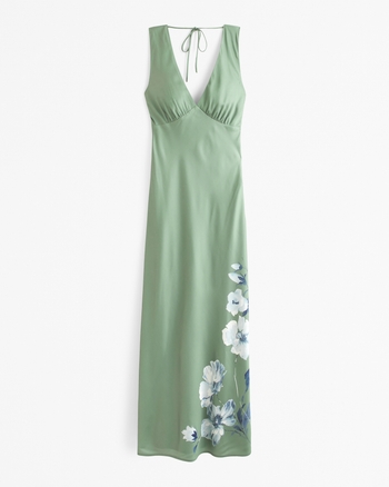 Vestido maxi con escote en V y hombros descubiertos con bolsillos Sandía Tallas Grandes