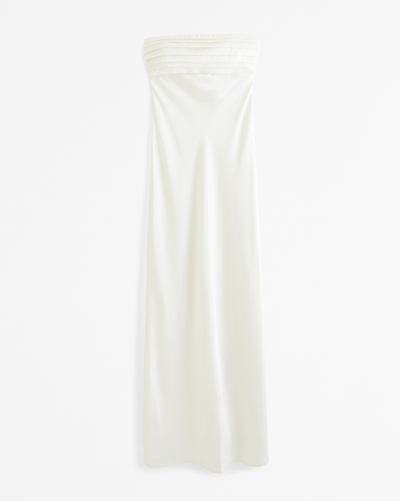 Women's The A&F Emerson Strapless Slim Maxi Dress in Pearl | Size XL PETITE | Abercrombie & Fitch
