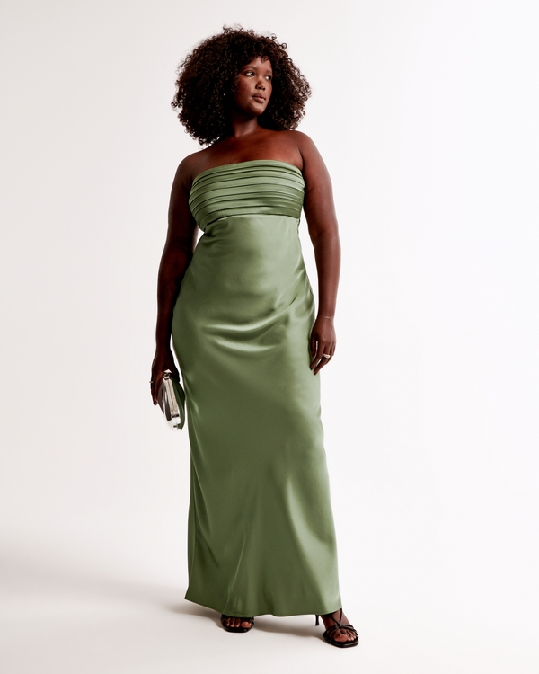 The A&F Emerson Strapless Slim Maxi Dress, Lush Green