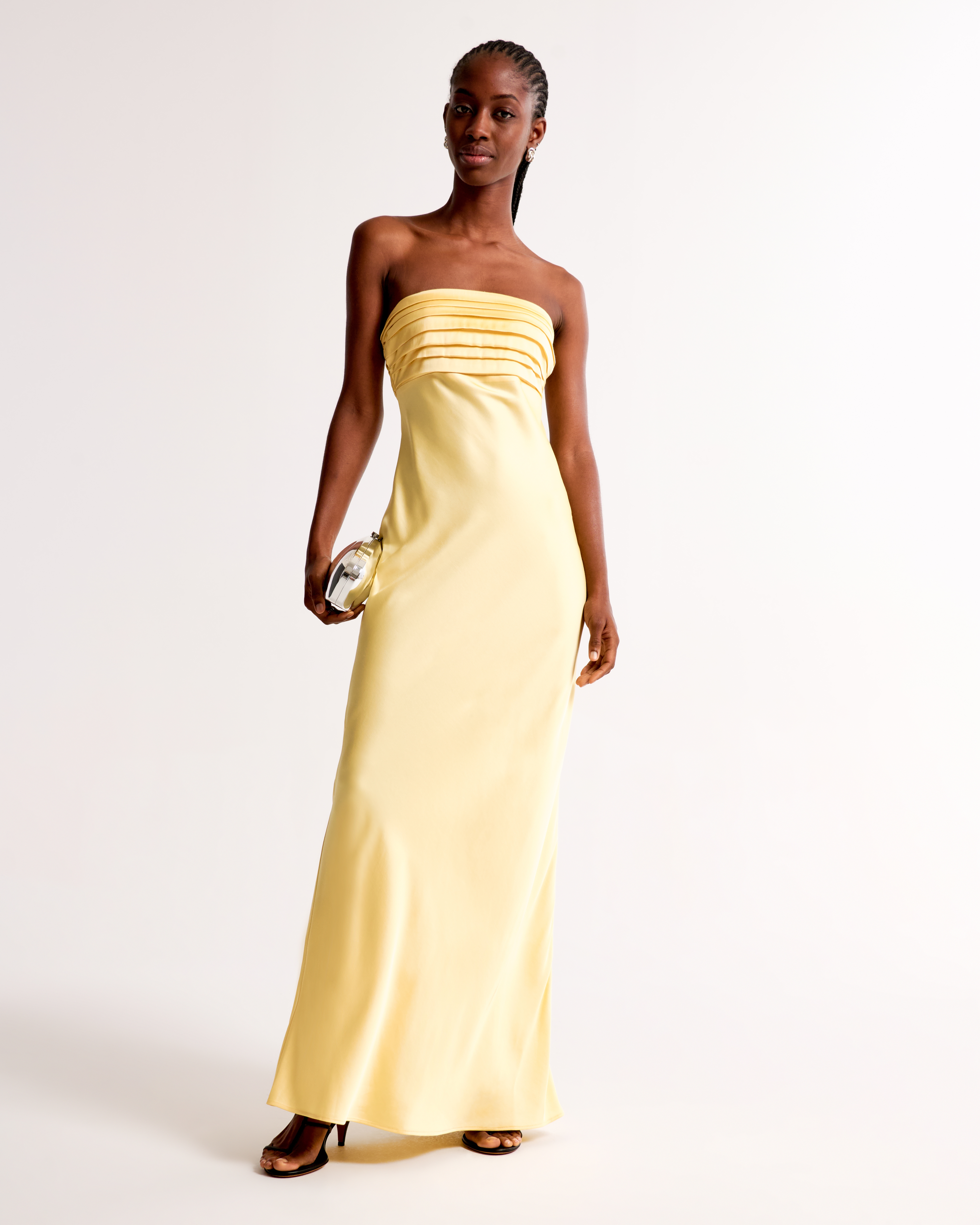 Abercrombie & Fitch The A&f Emerson Strapless Slim Maxi Dress In Yellow