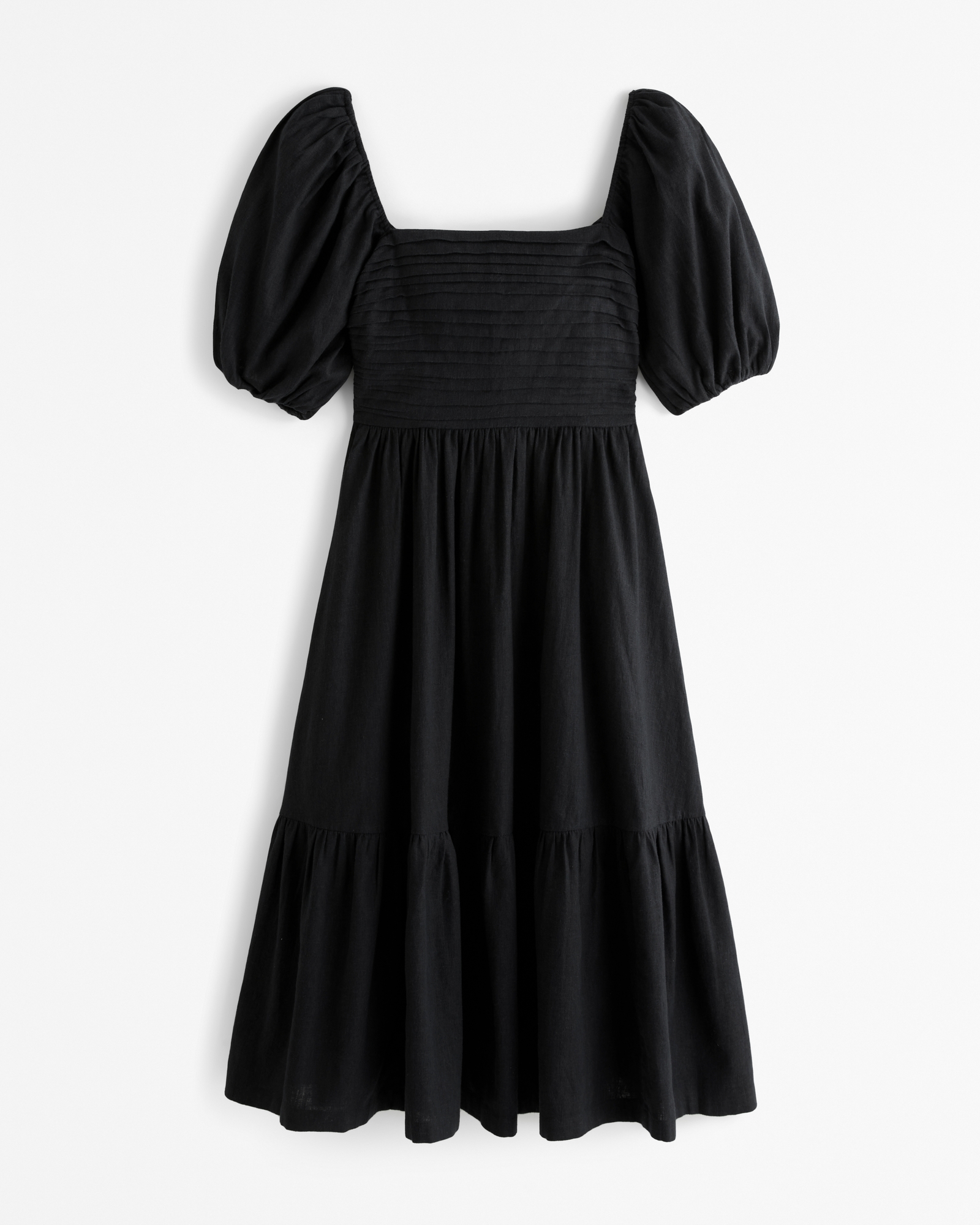 The A&F Emerson Linen-Blend Puff Sleeve Midi Dress