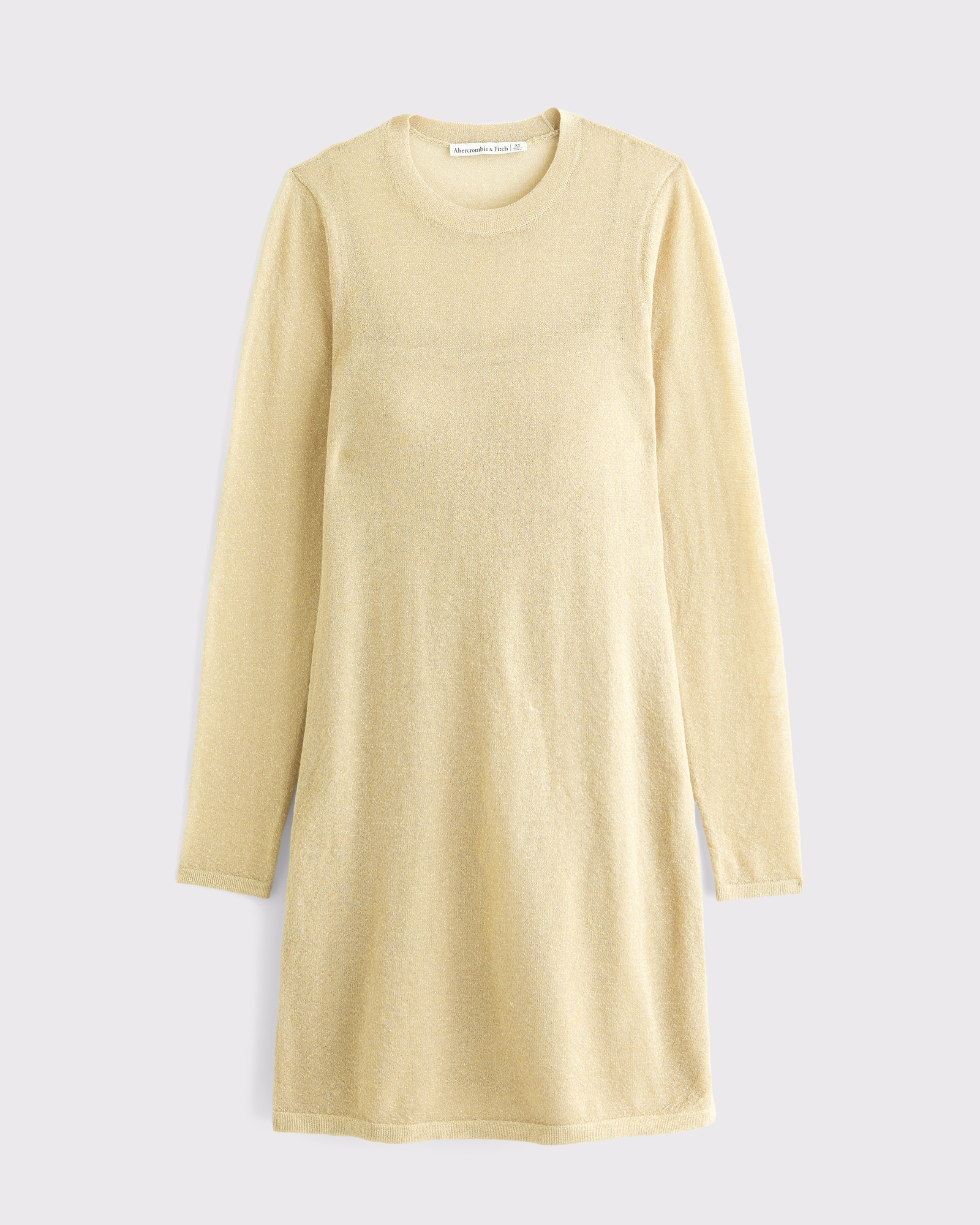 Long-Sleeve Sheer Mini Sweater Dress