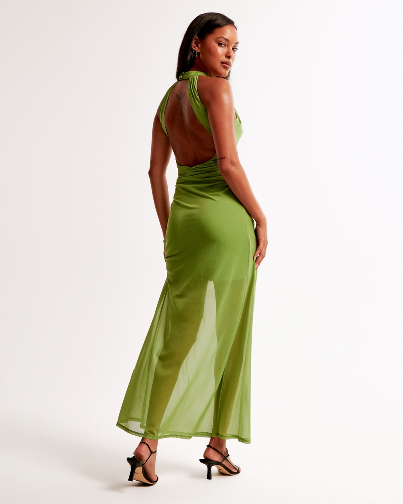 Vol. 28 Sheer Halter Maxi Dress