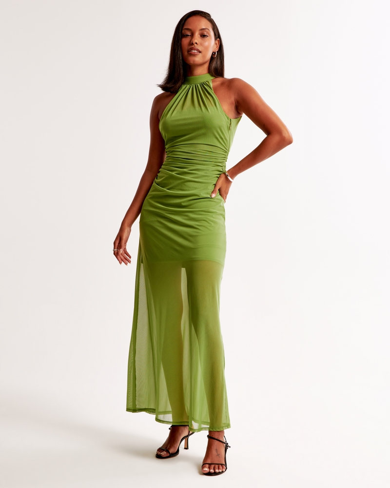 Vol. 28 Sheer Halter Maxi Dress