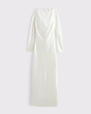 Long sleeve cowl back dress online