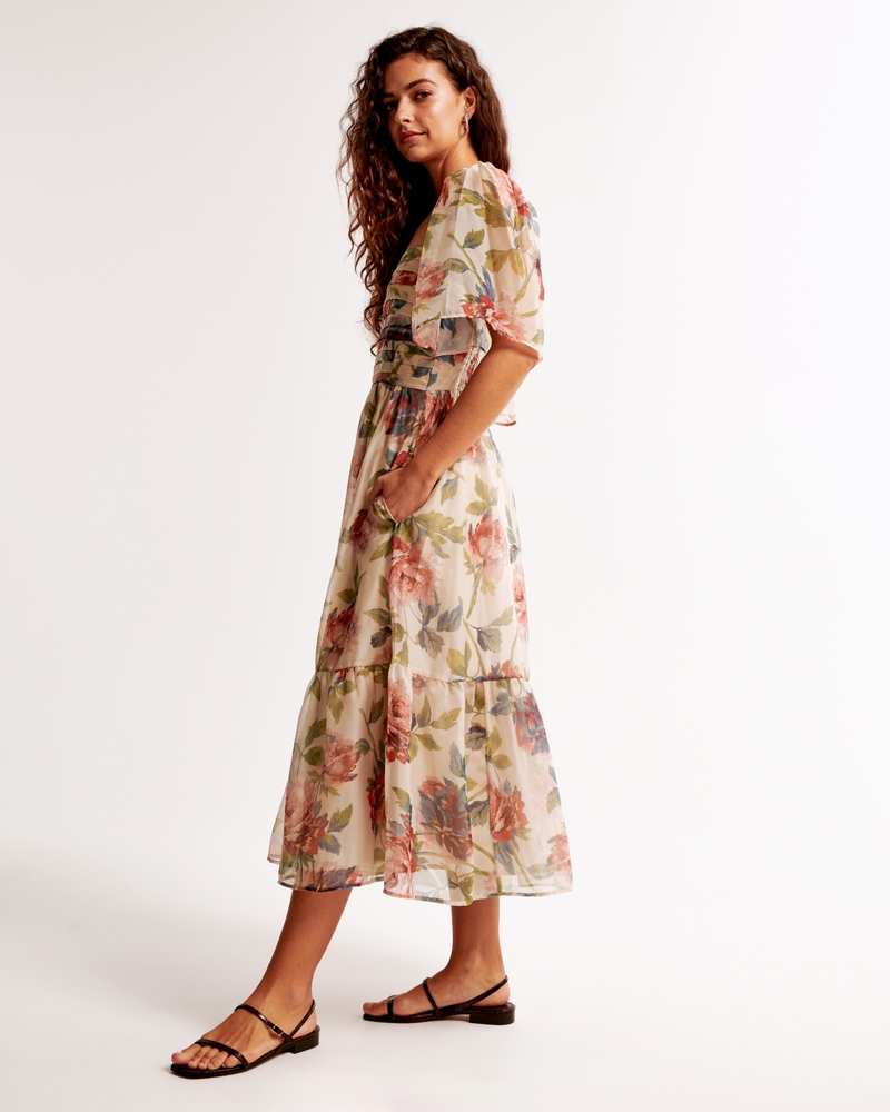 The A&F Emerson Angel Sleeve Midi Dress