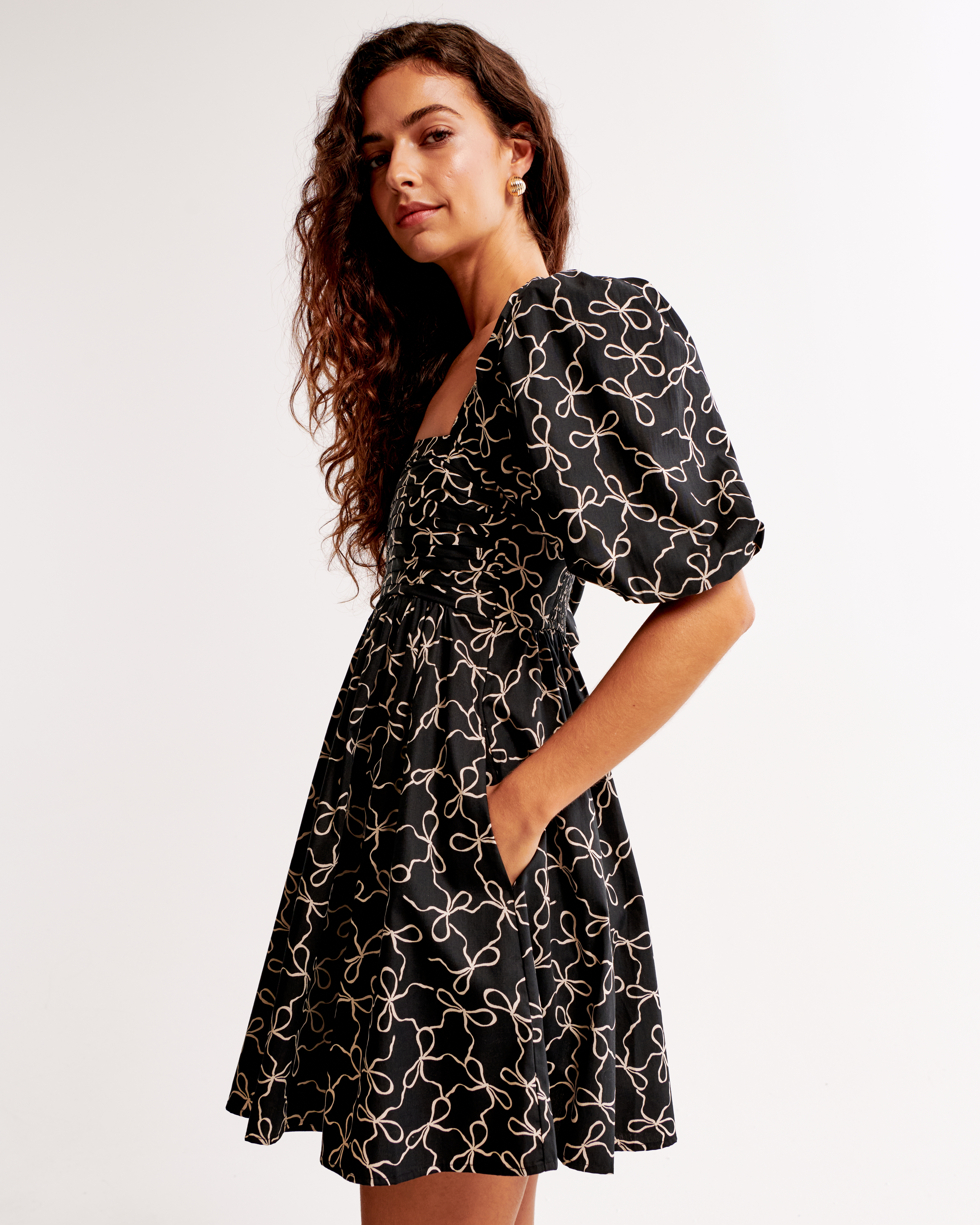 Women's Emerson Poplin Puff Sleeve Mini Dress | Women's Dresses & Jumpsuits  | Abercrombie.com