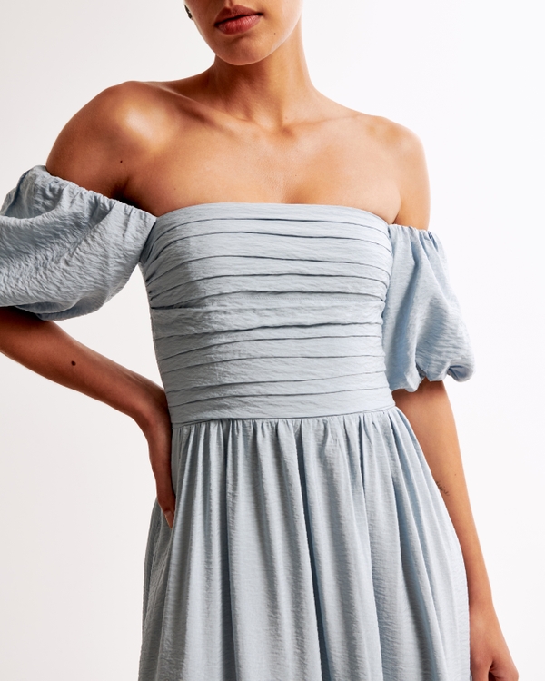 The A&F Emerson Off-The-Shoulder Maxi Dress, Blue Gray view 2