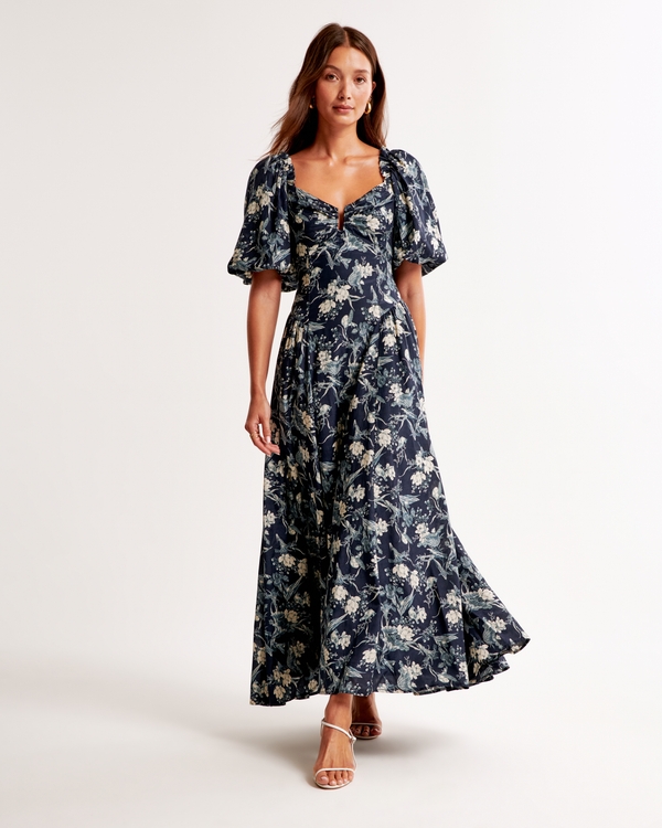 The A&F Giselle Pleated Tiered Maxi Dress